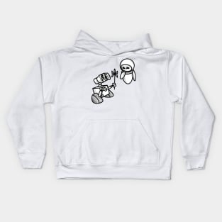 Wall-e and Eve sketch Kids Hoodie